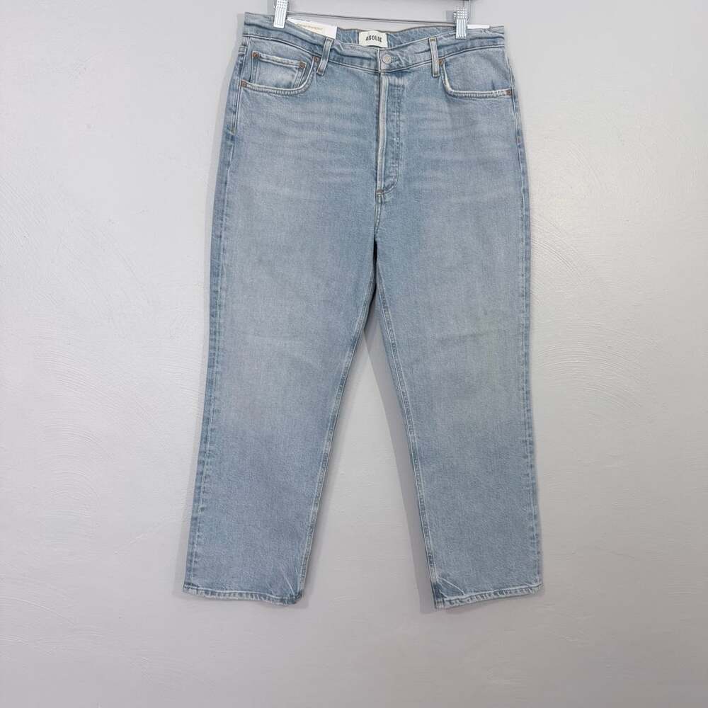 AGOLDE 90'S Pinch Waist Crop Jeans Size 32 Light Wash